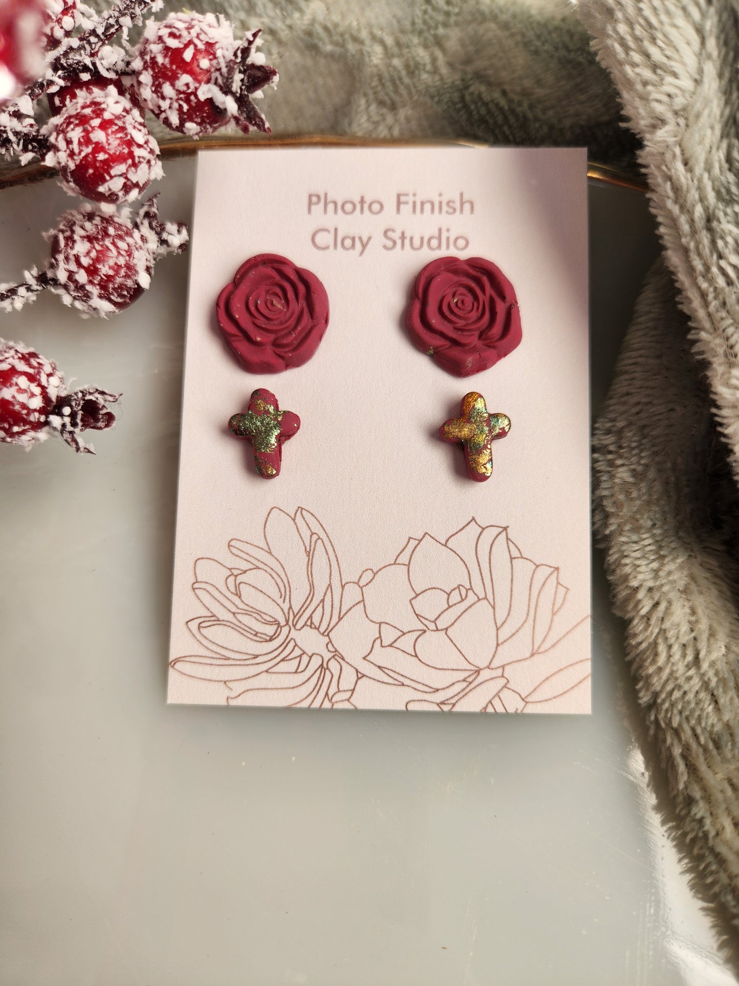 Sonya Roses Stud Earrings