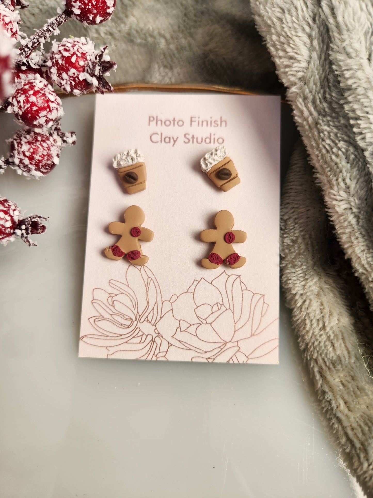 Gingerbread Latte With Cold Foam Stud Earrings