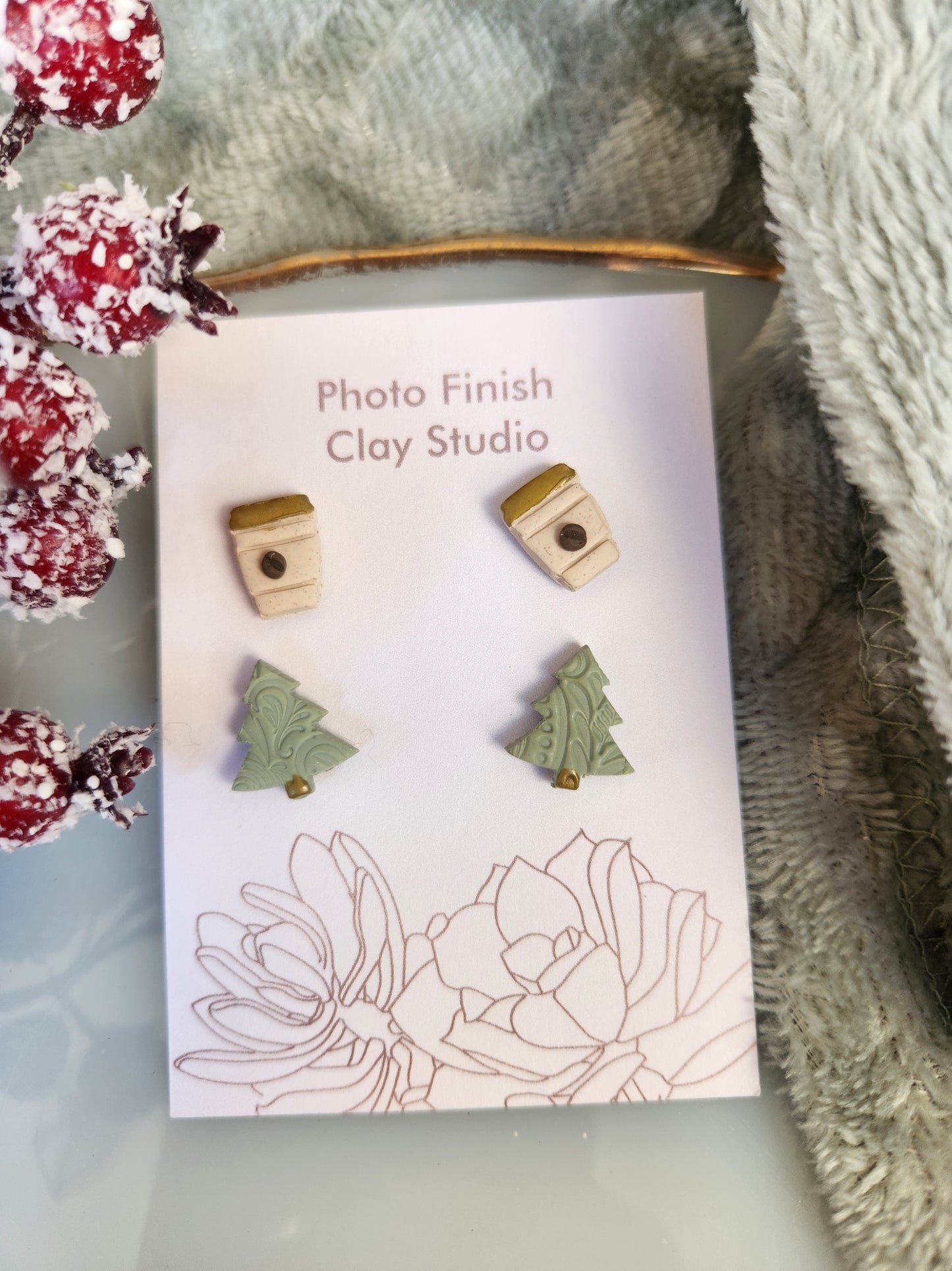 Hiking With A Latte Stud Earrings