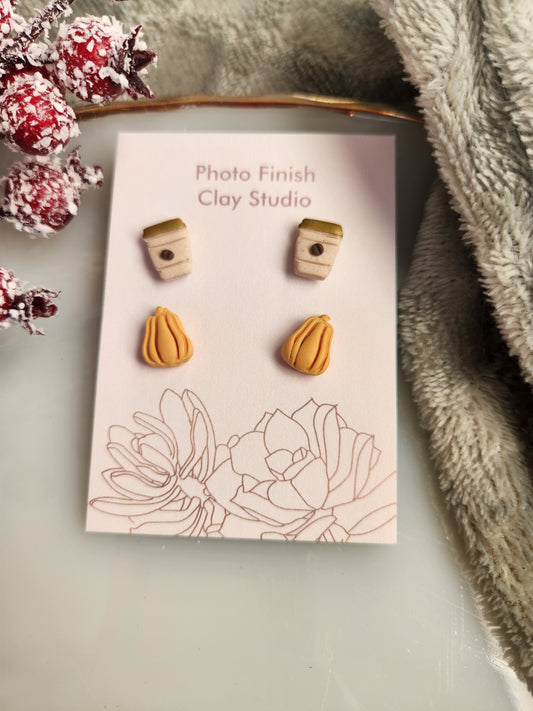 Pumpkin Latte Stud Earrings