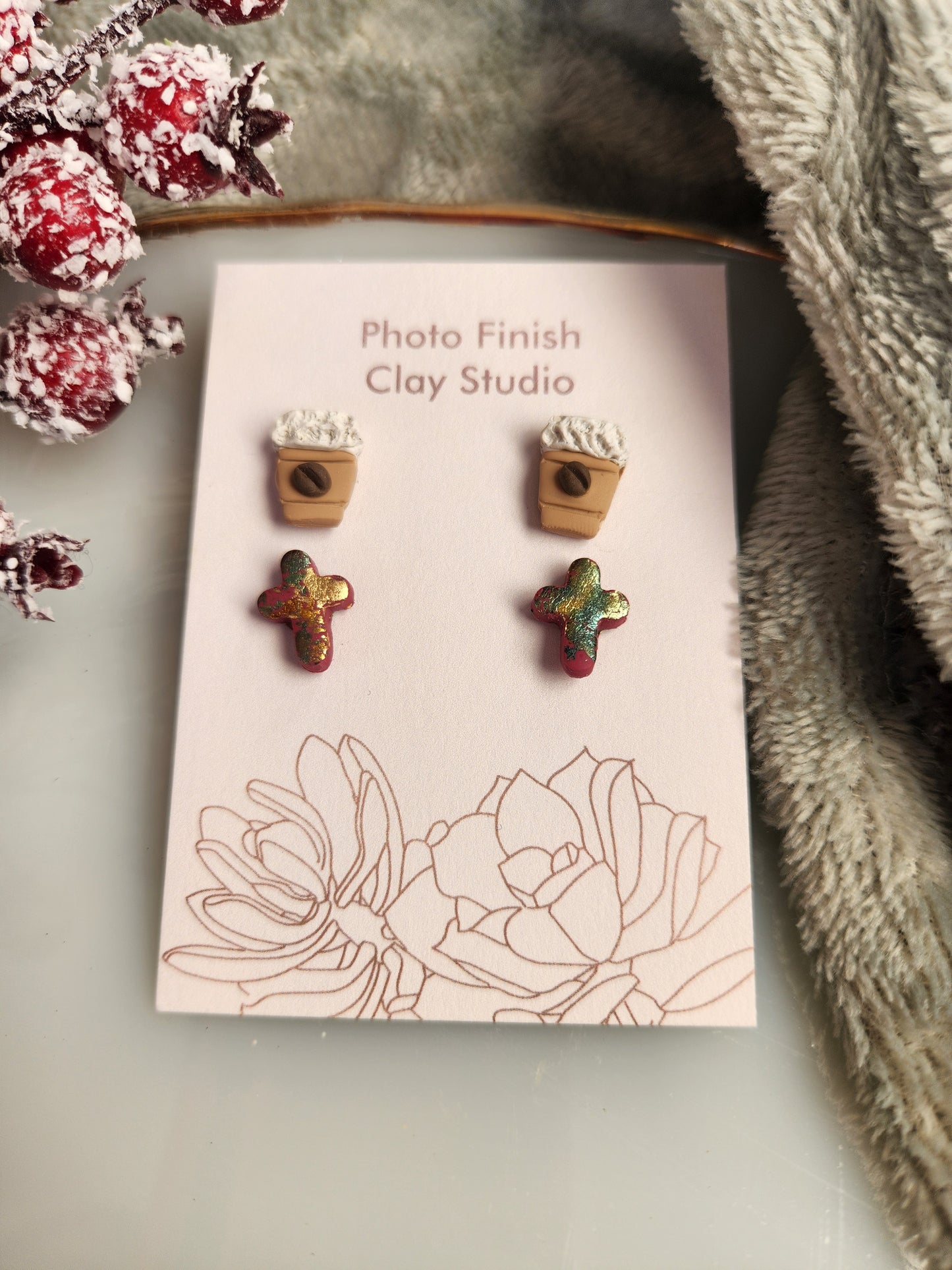 Coffee With Jesus Stud Earrings